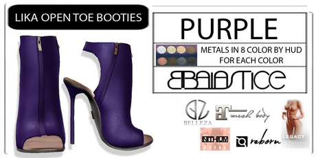 Second Life Marketplace - Baiastice_Lika Open Toe Booties-Purple